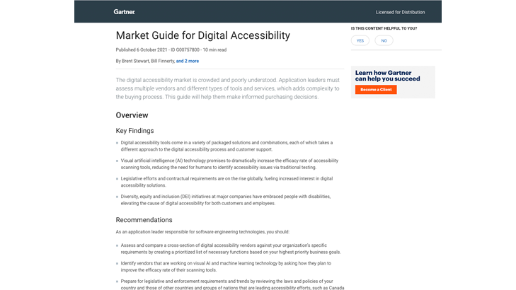 Gartner Report Preview on Digital Accessiblity