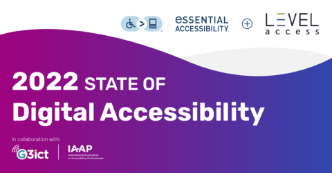 2022 State of digital accessibility report from essential accessibility, Level Access, IAAP and G3ict